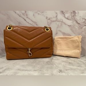 NWOT - Rebecca Minkoff Edie Maxi Leather Shoulder Bag - Caramello